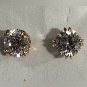 Swarovski Gold and Clear Crystal Constella Pierced Stud Earrings